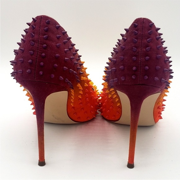 Steve Madden Vala Pumps Spike Studded Punk Ombré Sunset Stiletto Size 6.5 - Picture 6 of 6